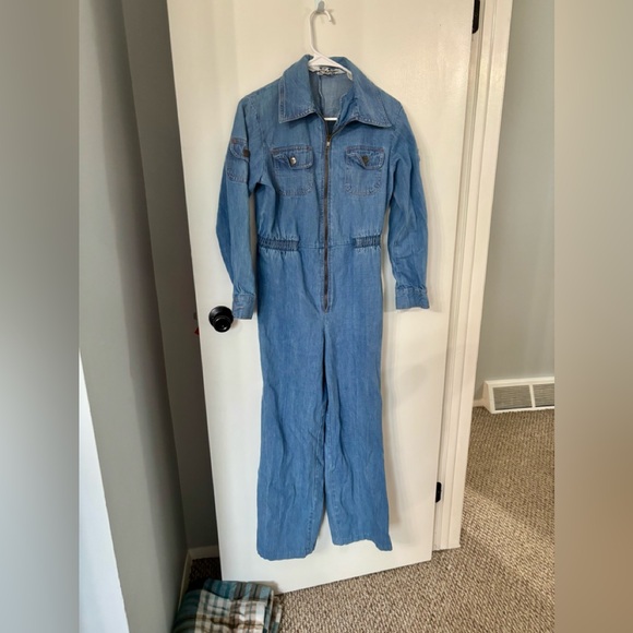 Zz Mizz Lizz Denim Jean jumpsuit vintage southwestern - Picture 2 of 14